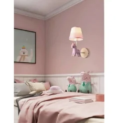 APPLIQUE A MURO CAMERETTA A FORMA DI CAVALLO IN RESINA E27 LAMPADA MURO LUME E49
