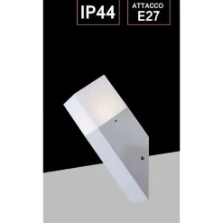 APPLIQUE A MURO OBLIQUO ESTERNO ATTACCO E27 IN ALLUMINIO LAMPADA PARETE IP44 B250