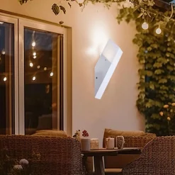 APPLIQUE A MURO OBLIQUO ESTERNO ATTACCO E27 IN ALLUMINIO LAMPADA PARETE IP44 B250