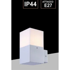 APPLIQUE A MURO PER ESTERNO LAMPADA DA PARETE IN ALLUMINIO ATTACCO E27 IP44 B160