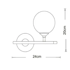 APPLIQUE A PARETE 1 SFERA ILLUMINAZIONE DECORATIVA CONTEMPORANEO CON ATTACCO G9 I20 AQ60
