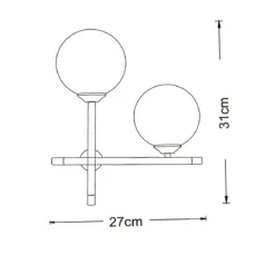 APPLIQUE A PARETE 2 SFERE ILLUMINAZIONE DECORATIVA CONTEMPORANEO CON 2 ATTACCHI G9 AQ59
