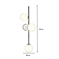 APPLIQUE A PARETE BRONZO METALLO CON 3 SFERE LAMPADA DA MURO MINAMALISTA ATTACCO G9 AQ57