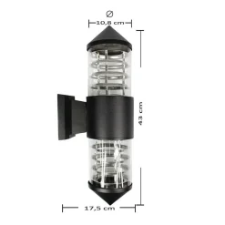 APPLIQUE A PARETE ESTERNO DOPPIA EMISSIONE LUCE LAMPADA DA GIARDINO MODERNA ES26