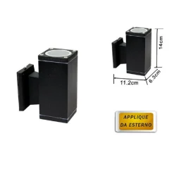 APPLIQUE A PARETE PER ESTERNO GIARDINO IP55 LAMPADA LAMPADINA ATTACCO GU10
