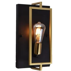 APPLIQUE A PARETE STILE INDUSTRIALE LAMPADA MURO IN METALLO ATTACCO E27 NERO BRONZO AQ63