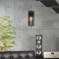 APPLIQUE A PARETE STILE INDUSTRIALE LAMPADA MURO IN METALLO ATTACCO E27 NERO BRONZO AQ63