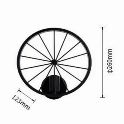 APPLIQUE A PARETE STILE VINTAGE LAMPADA FORMA DI RUOTA BICICLETTA NERO E27 AQ62