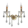 APPLIQUE CANDELABRO GOCCE PENDENTI CRISTALLO ACRILICO 2 BRACCI ATTACCO E14 E35