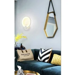 APPLIQUE CERCHIO 10 WATT PARETE ABAT JOUR LUCE FREDDA CALDA NATURALE 6551 E27