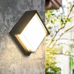 APPLIQUE DA ESTERNO E INTERNO LAMPADA MODERNA PER PARETE QUADRA IP65 FARETTO 12W