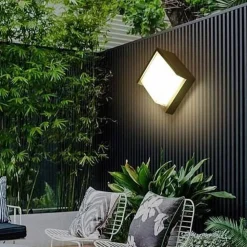 APPLIQUE DA ESTERNO E INTERNO LAMPADA MODERNA PER PARETE QUADRA IP65 FARETTO 12W