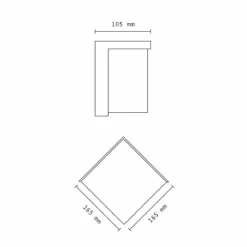 APPLIQUE DA ESTERNO E INTERNO LAMPADA MODERNA PER PARETE QUADRA IP65 FARETTO 12W