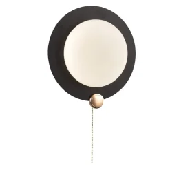 APPLIQUE DA MURO MODERNO TONDO 10W NERO ORO TECNOLOGIA CCT FREDDA CALDA NATURALE AQ20-3C