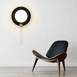 APPLIQUE DA MURO MODERNO TONDO 10W NERO ORO TECNOLOGIA CCT FREDDA CALDA NATURALE AQ20-3C