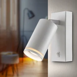 APPLIQUE DA MURO ORIENTABILE CON INTERRUTTORE ON/OFF CON ATTACCO GU10 IN ALLUMINIO MR-02