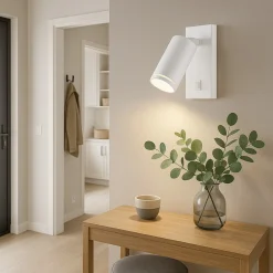 APPLIQUE DA MURO ORIENTABILE CON INTERRUTTORE ON/OFF CON ATTACCO GU10 IN ALLUMINIO MR-02