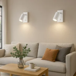 APPLIQUE DA MURO ORIENTABILE CON INTERRUTTORE ON/OFF CON ATTACCO GU10 IN ALLUMINIO MR-02