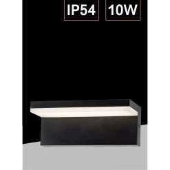 APPLIQUE DA MURO PER ESTERNO LED 10 W LAMPADA DA PARETE NERO FACCIATA IP54 B82-N
