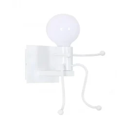 APPLIQUE DA PARETE DECORATIVO FORMA DI OMINO SEDUTO IN METALLO ATTACCO E27 AQ51