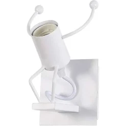 APPLIQUE DA PARETE DECORATIVO FORMA OMINO CHE SALTA IN METALLO ATTACCO E27 AQ50