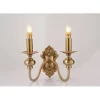 APPLIQUE DA PARETE DESIGN CLASSICA 2 BRACCI E14 EFFETTO OTTONE DA MURO 6097 E39