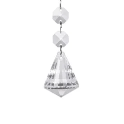 APPLIQUE DA PARETE DOPPIA LAMPADA TONDO CRISTALLI LUCE LED CALDO 3000 LAMPADARIO