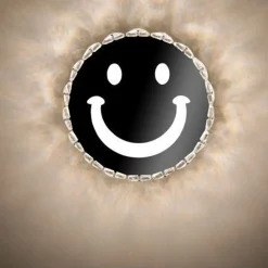 APPLIQUE DA PARETE IN CRISTALLO LED 15W TONDO CON FACCINA LAMPADA LUCE NATURALE 01696