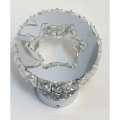 APPLIQUE DA PARETE IN CRISTALLO LED 15W TONDO CON STELLA LAMPADA LUCE NATURALE 01665
