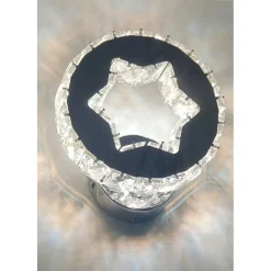 APPLIQUE DA PARETE IN CRISTALLO LED 15W TONDO CON STELLA LAMPADA LUCE NATURALE 01665