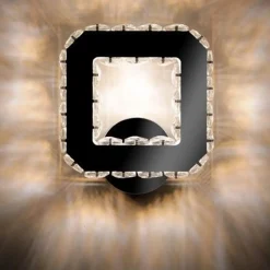 APPLIQUE DA PARETE IN CRISTALLO LED 17W QUADRATO LAMPADA LUCE NATURALE 4500K 01672
