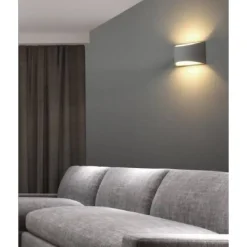 APPLIQUE DA PARETE IN GESSO VERNICIABILE DOPPIA LUCE G9 LAMPADA MODERNA GS-E14