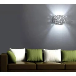 APPLIQUE DA PARETE IN GESSO TONDO UP E DOWN VERNICIABILE CONTEMPORANEE G9 GS-E42