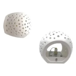 APPLIQUE DA PARETE IN GESSO TONDO UP E DOWN VERNICIABILE CONTEMPORANEE G9 GS-E42