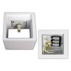 APPLIQUE DA PARETE IN GESSO A CUBO UP E DOWN VERNICIABILE LAMPADA G9 MODERNO GS-E15