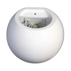 APPLIQUE DA PARETE IN GESSO TONDO UP E DOWN LAMPADA ATTACCO G9 VERNICIABILE E07