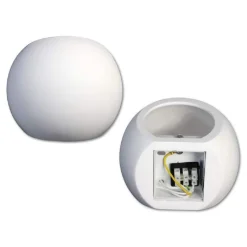 APPLIQUE DA PARETE IN GESSO TONDO UP E DOWN LAMPADA ATTACCO G9 VERNICIABILE E07