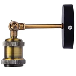 APPLIQUE DA PARETE LAMPADA VINTAGE INDUSTRIALE LUCE REGOLABILE PORTALAMPADA E27 13868