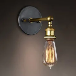 APPLIQUE DA PARETE LAMPADA VINTAGE INDUSTRIALE LUCE REGOLABILE PORTALAMPADA E27 13868