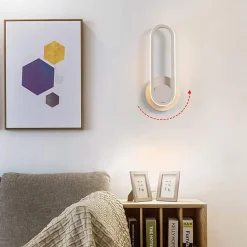 APPLIQUE DA PARETE LED 13 W OVALE VERTICALE ORIENTABILE BIANCO LUCE FREDDA 50339