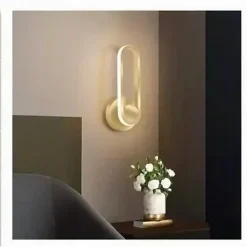 APPLIQUE DA PARETE LED 13 W OVALE VERTICALE ORIENTABILE ORO LUCE NATURALE 50346