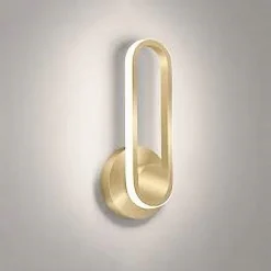 APPLIQUE DA PARETE LED 13 WATT OVALE VERTICALE ORIENTABILE ORO LUCE FREDDA 50353