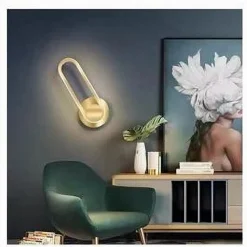 APPLIQUE DA PARETE LED 13 WATT OVALE VERTICALE ORIENTABILE ORO LUCE FREDDA 50353