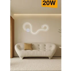 APPLIQUE DA PARETE LED 20WATT ONDULATO MODERNO LAMPADA 3 MODALITÀ DI LUCE E12-3C