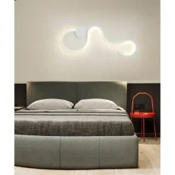APPLIQUE DA PARETE LED 20WATT ONDULATO MODERNO LAMPADA 3 MODALITÀ DI LUCE E12-3C