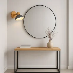 APPLIQUE DA PARETE MODERNO IN LEGNO METALLO PARALUME ORIENTABILE ATTACCO E27 IP20 AQ40