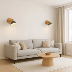 APPLIQUE DA PARETE MODERNO IN LEGNO METALLO PARALUME ORIENTABILE ATTACCO E27 IP20 AQ40