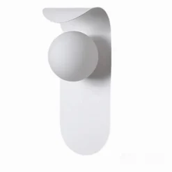 APPLIQUE DA PARETE MODERNO LAMPADA DECORATIVA IN METALLO CON SFERA VETRO G9 AQ46