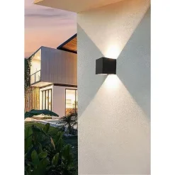 APPLIQUE DA PARETE NERO 22 WATT PER ESTERNO DOPPIA EMISSIONE LUMINOSA IP65 ES66