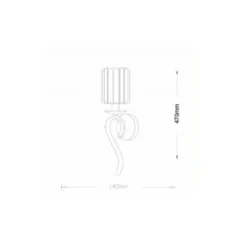 APPLIQUE DA PARETE NERO ATTACCO E14 LAMPADA MURO PARALUME IN VETRO METALLO E36-1